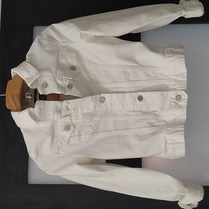 White jean jacket Gap stretch size medium